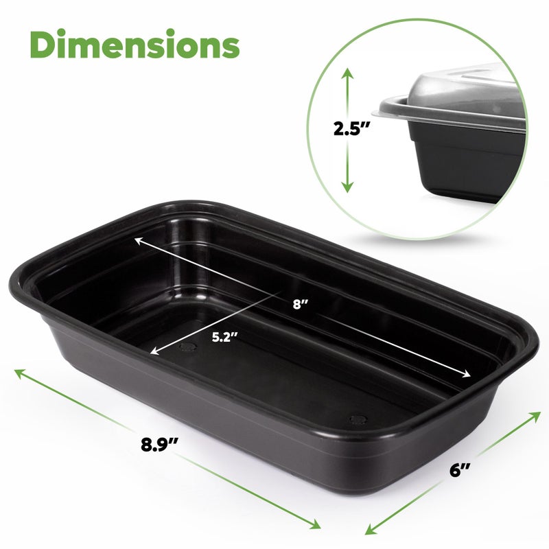 GUSTO [28 oz - 50 Count 1-Compartment Meal Prep Containers with Lids â€“ Reusable, Microwaveable, Dishwasher & Freezer Safe, BPA-Free Food Storage Boxes for Portion Control (Formerly Comfy Package) - Image 2